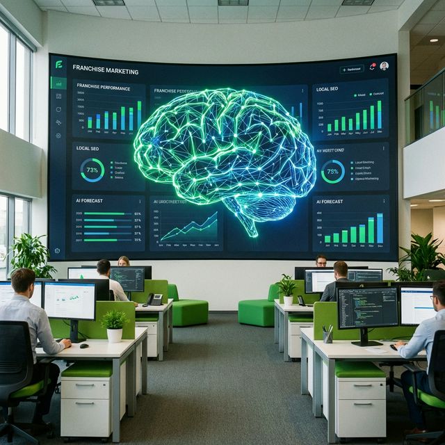 AI-powered marketing technology interface showing automated campaign optimization