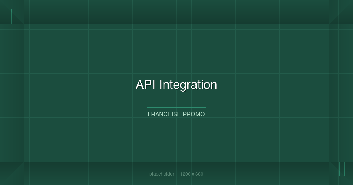 API integration architecture diagram connecting franchise marketing systems