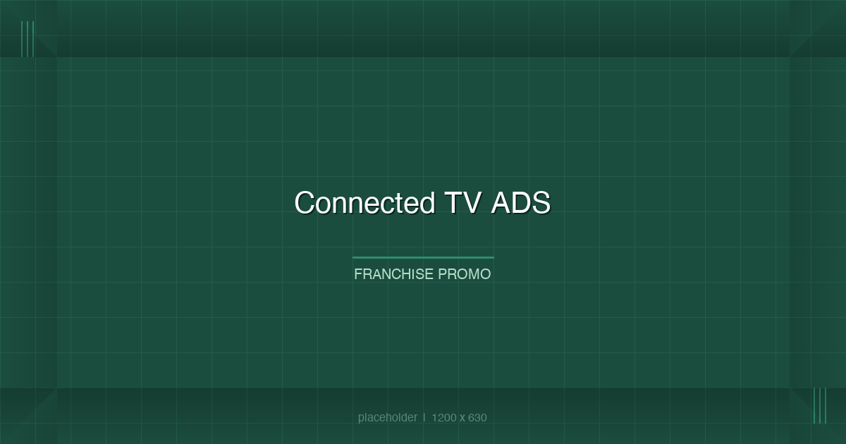 Connected TV streaming interface displaying targeted franchise advertisement
