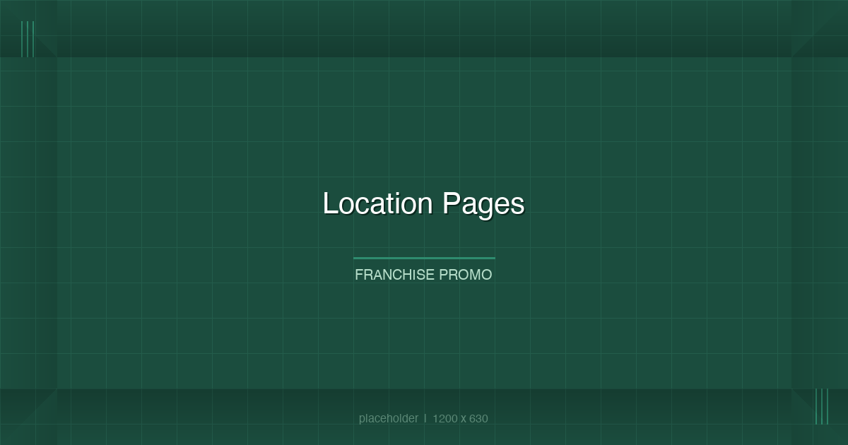 Franchise location page design showing local SEO elements